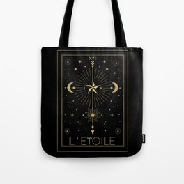 L'Etoile or The Star Tarot Gold Tote Bag