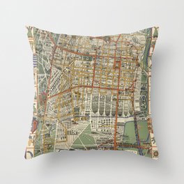 Mexico City Map - Vintage Pictorial Map Throw Pillow