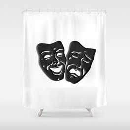 Theater Masks of Comedy and Tragedy Shower Curtain