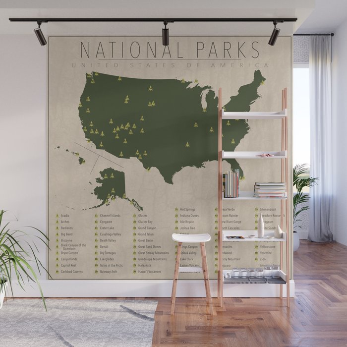 US National Parks Wall Mural