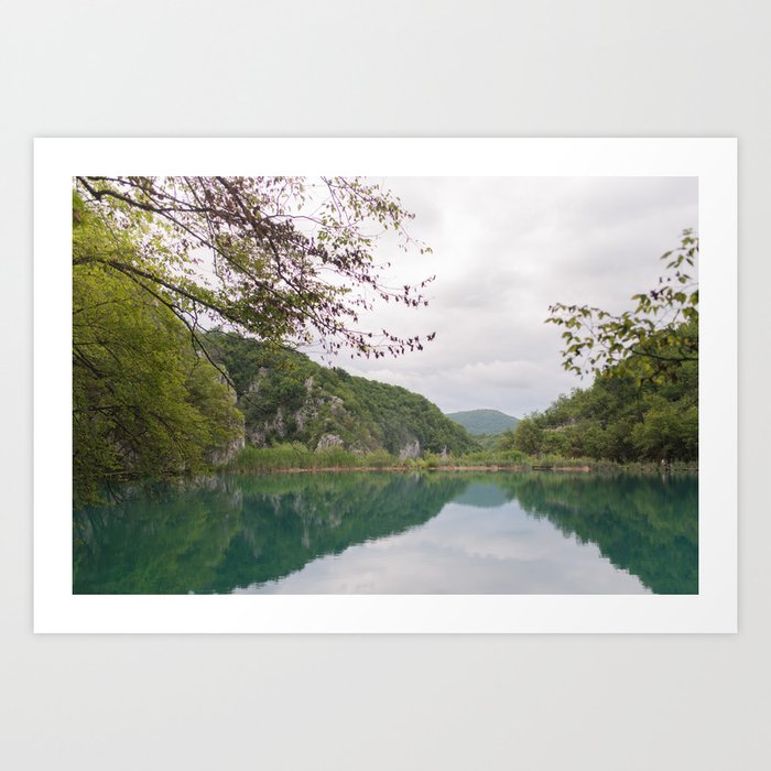 The beauty of the Plitvice Lakes | An oasis of green in Croatia | A breathtaking view of the mountains Art Print
