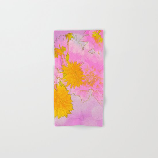 Pink & Gold Floral Hand & Bath Towel