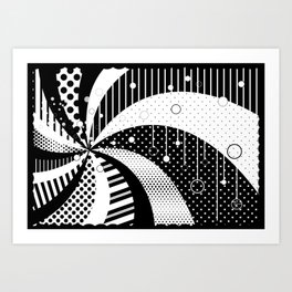 B/W Stripes and Polka Dots Graphic Art Art Print