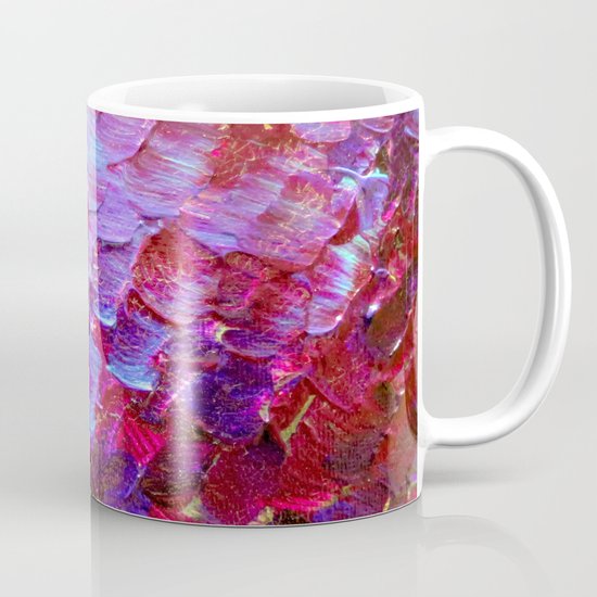 Mermaid Scales Colorful Ombre Abstract Acrylic Impasto Painting Violet Purple Plum Ocean Waves Art Coffee Mug By Ebiemporium Society6