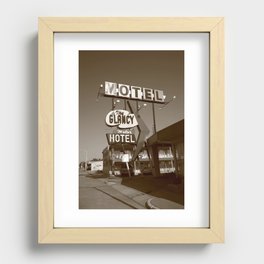 Route 66 - Glancy Motel 2012 Sepia Recessed Framed Print