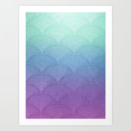 Purple & Turquoise Scallop Art Print