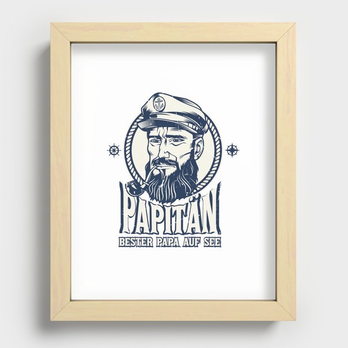 Papitän Captain Papa German Recessed Framed Print