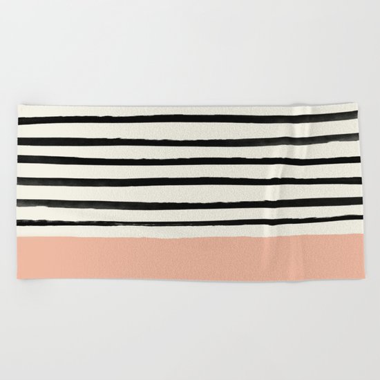 Peach x Stripes Beach Towel
