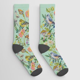 Flower Birds Garden Socks