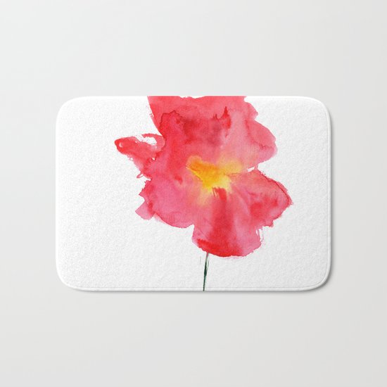 Dream big || watercolor flower Bath Mat