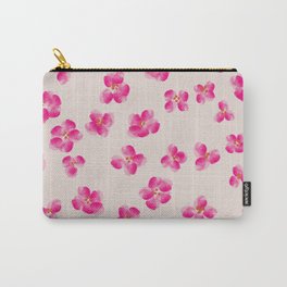 Fuchsia Pink Ditsy Floral Pattern Carry-All Pouch