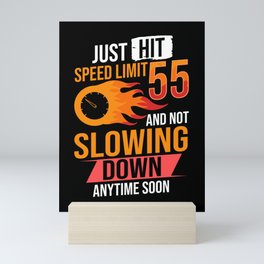 Speed Limit Sign Race Car Racer Street Racing Mini Art Print