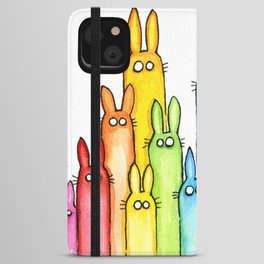 Rainbow Bunnies iPhone Wallet Case