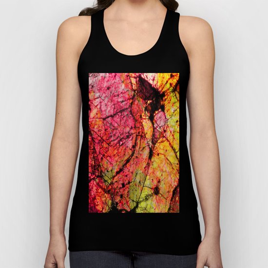 Conflict - textured abstract in pink, black and yellow Unisex Tank Top