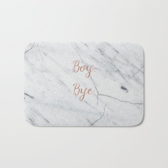 Boy. Bye. Rose gold and marble Bath Mat
