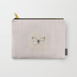 Hand-Drawn Butterfly and Brush Stroke on Pale Pink Carry-All Pouch
