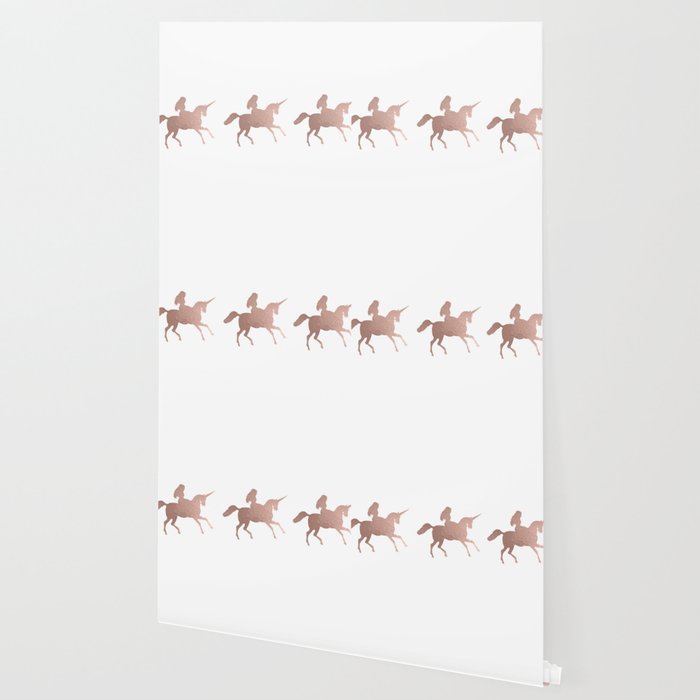 Rose Gold Unicorn Wallpaper By Peggieprints Society6