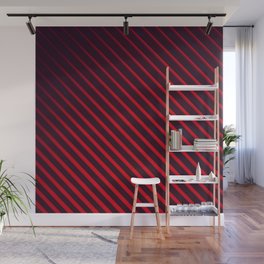 Red diagonal stripes pattern Wall Mural