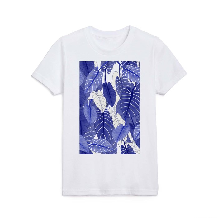 Lovely Leaves in Blue Shades - Spring Summer Mood - Blue and White #society6 #1 Kids T Shirt