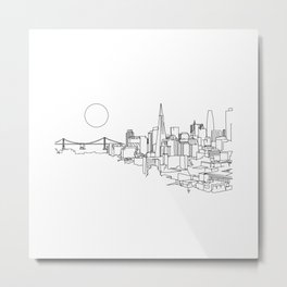 San Francisco Minimalist Skyline Metal Print