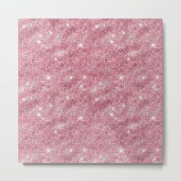 Pink Diamond Studded Glam Pattern Metal Print
