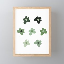 Sage Green Daisy Flowers Framed Mini Art Print