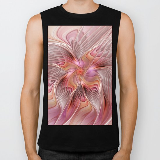 Abstract Butterfly, Fantasy Fractal Biker Tank