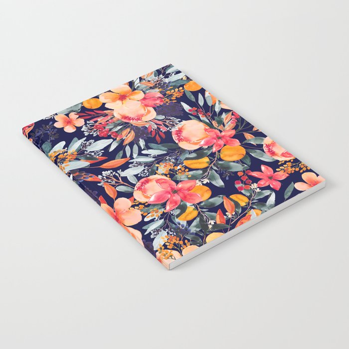 Navy Floral Wrapping Paper by lizzy powers design