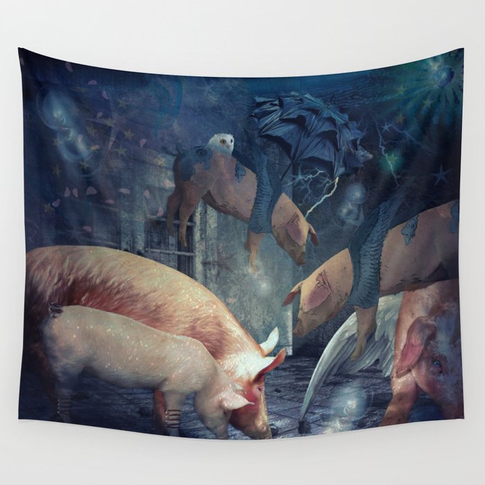 When Pigs Fly Wall Tapestry By Dawnleblanc Society6 When Pigs Fly Wall Tapestry