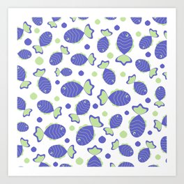 Marine pattern with fish Art Print