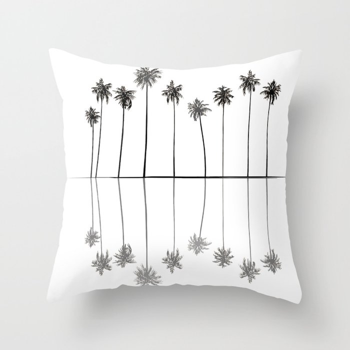 Palm Reflections II Throw Pillow