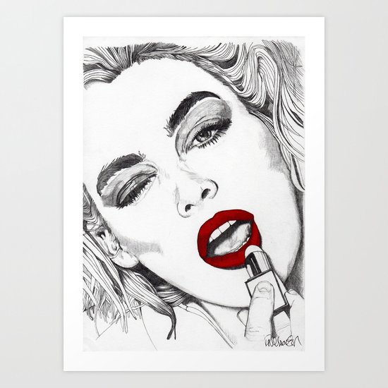LIPSTICK GIRL Art Print