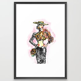 Sunflower Girl Framed Art Print
