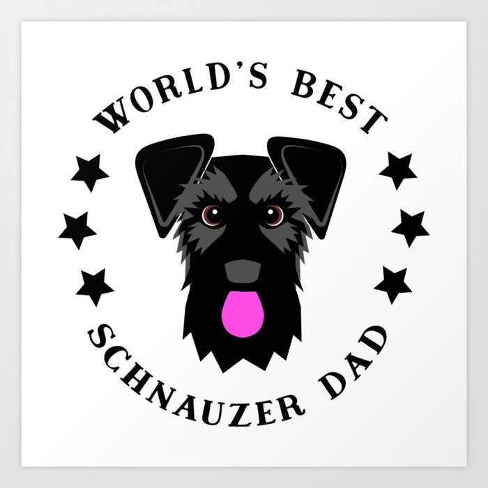 World's Best Schnauzer Dad Black Giant Schnauzer Art Print