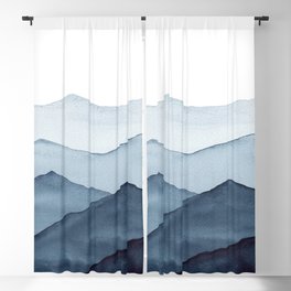 abstract watercolor mountains Blackout Curtain