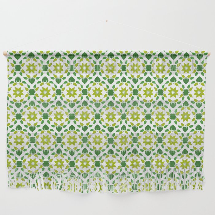 Green Leaf Repeat Pattern Wall Hanging