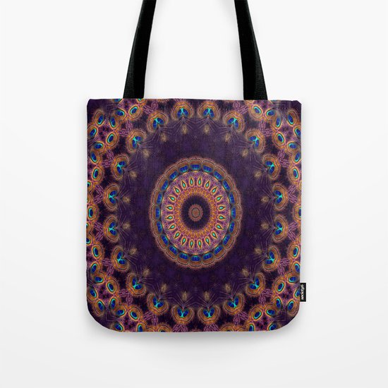 Jewelled Peacock Tote Bag