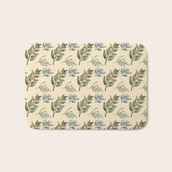 Herb Pattern Bath Mat