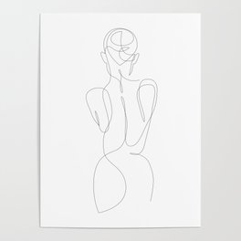 one line nude art - lr_m 20 Poster