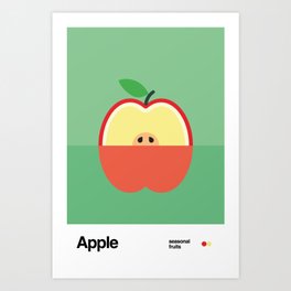 Apple Minimalist Fruit Graphic Design - Seasonal Fruits Art Print
