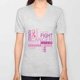 Cancer -Breast Cancer Awareness T-shirts V Neck T Shirt