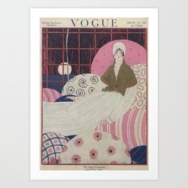 Vintage Fashion Magazine Cover March 1917 - Pink Bedroom Art Print