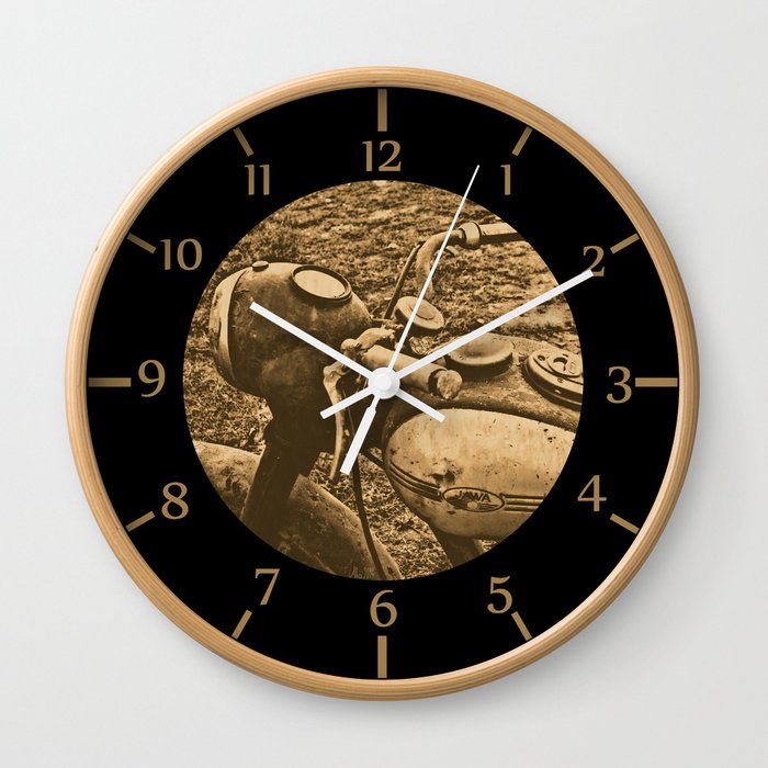 Jawa Motorcycle Wall Clock By Ahac Society6