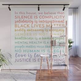 In this house we believe / Square Physical Print / Black Lives Matter / BLM / LGBTQIA Advocacy / Silence is Complicity Rainbow / Yard Sign Wall Mural