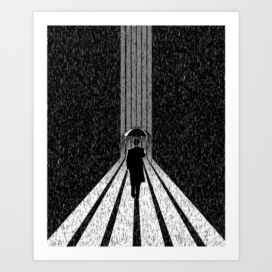 Winter's Long Road Art Print