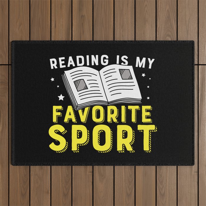 Reading Is My Favorite Sport Outdoor Rug