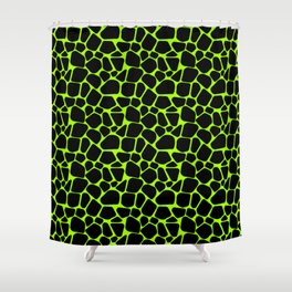 Neon Safari Lime Green & Black Shower Curtain