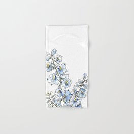 Blue Delphinium Flowers Hand & Bath Towel