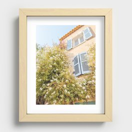 French Riviera House, Antibes France Travel Spring Print, Cote D'Azur Bright Pastel Boho Spring Colored Photo Art Print Recessed Framed Print