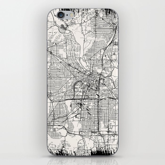 Akron, USA. City Map - Vintage Drawing iPhone Skin